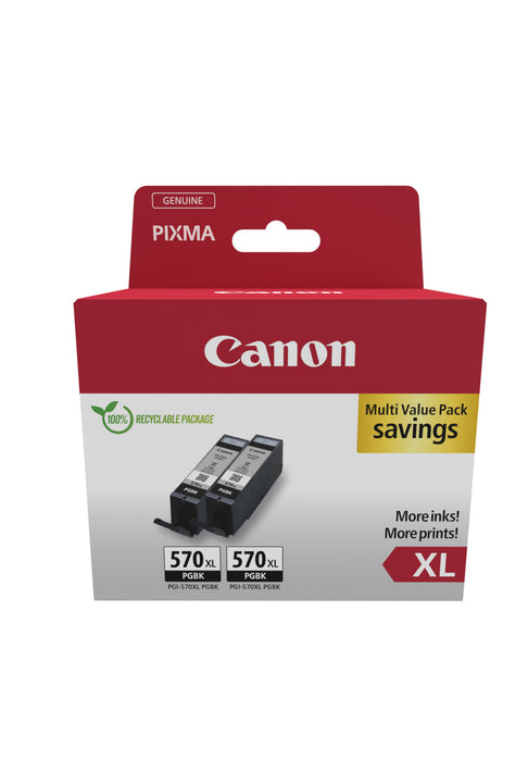 Canon Original PG-570XL High Yield Black Ink Double Pack