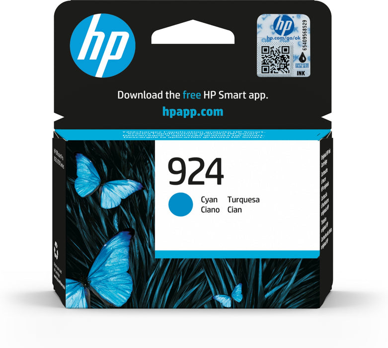 HP 924 (4K0U3NE) Cyan Ink (Original)