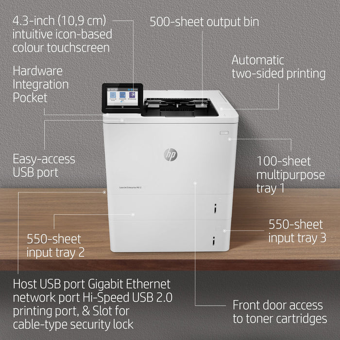 HP LaserJet Enterprise M612dn Network Mono Laser A4 Printer