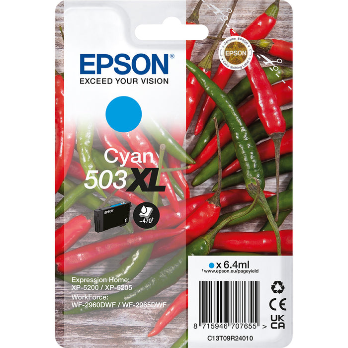 Epson Orginal 503XL Cyan Ink Cartridge (C13T09R24010 )