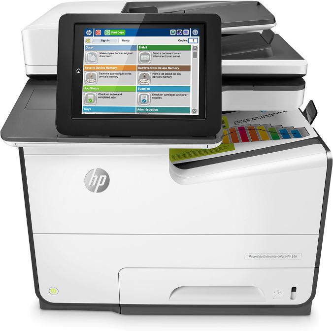 HP PageWide Enterprise 586F MFP Multifunction Duplex Network 4 in 1 with Print,Copy,Fax and Scan A4 Colour Inkjet Printer