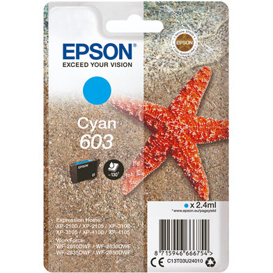 Original Epson 603 Cyan Ink Cartridge