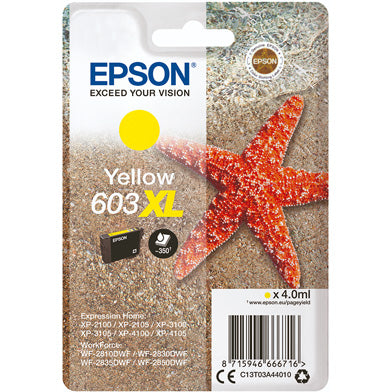 Original Epson 603XL Yellow Ink Cartridge