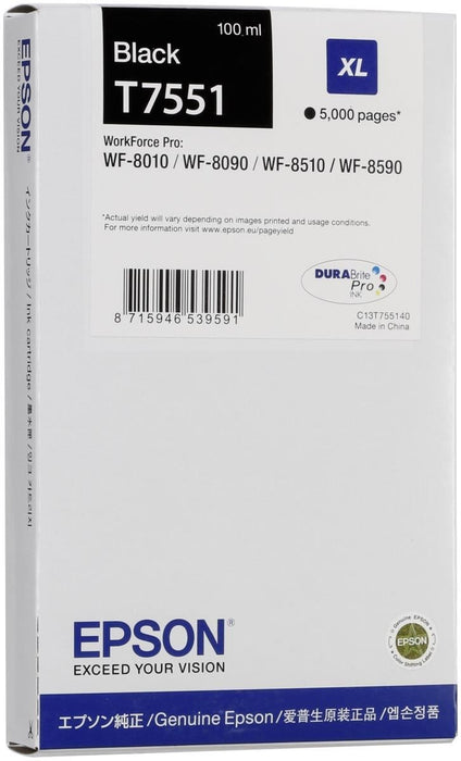 Epson T7551XL Black Ink Cartridge