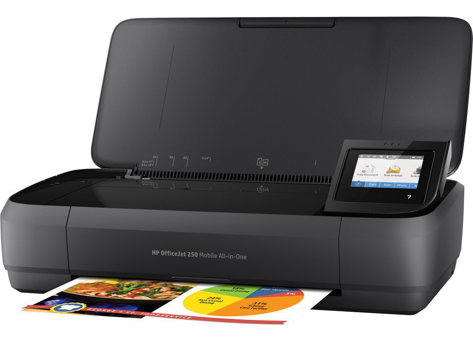 HP OfficeJet 250 MFP Wireless Network A4 Colour Mobile Inkjet Printer