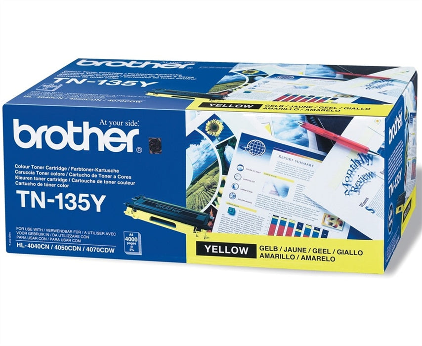 Brother TN135Y High Yield Yellow Toner Cartridge (Original)